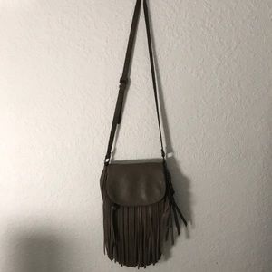Brown fringe bag